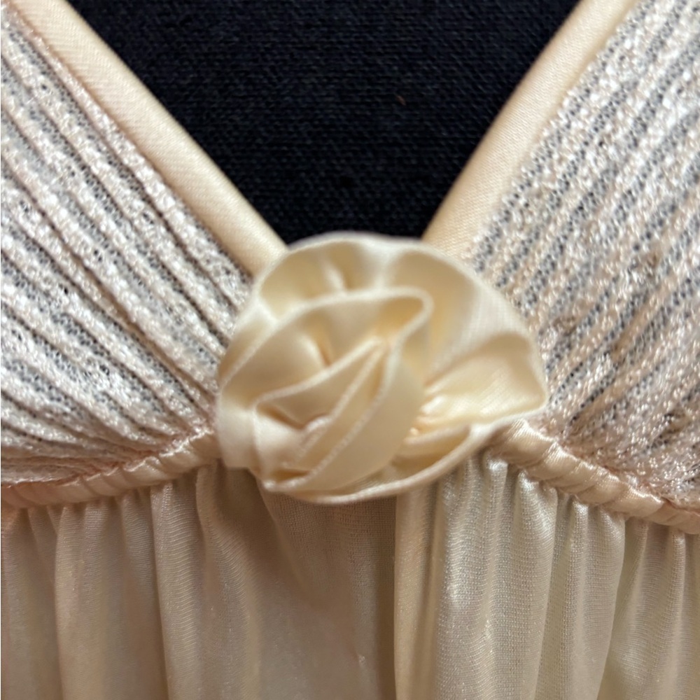 Vintage Gilligan & O'Malley Cream Maxi Lace Slip Dress & Crop Top Set Sz S - Picture 11 of 15